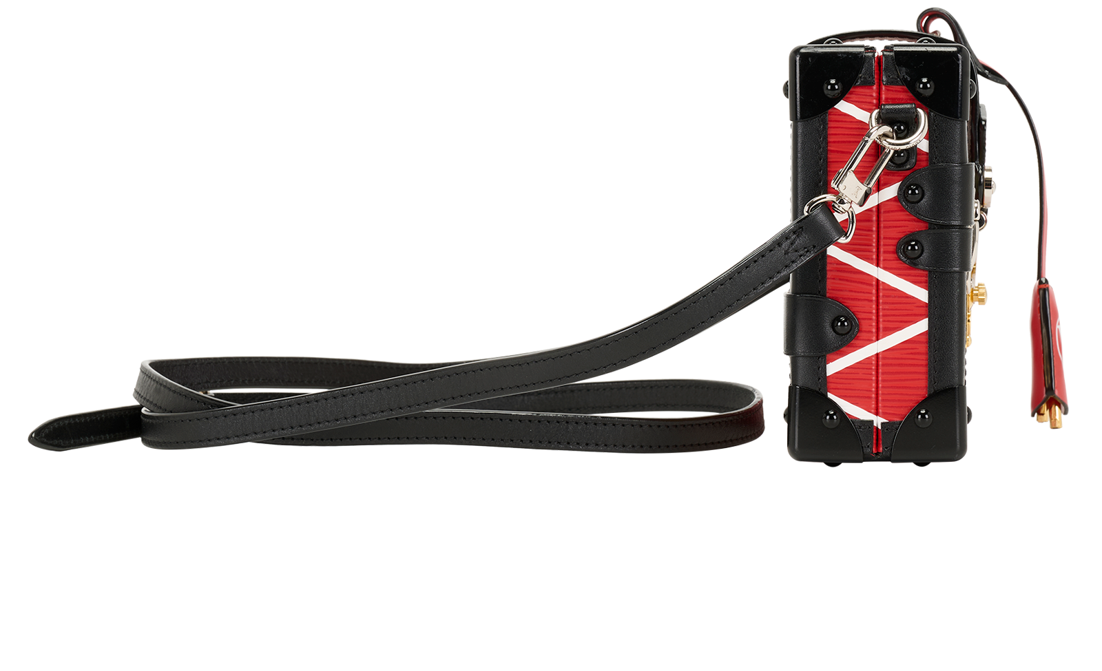 Petite Malle, &pound;1,800, Handbags, Black/Red, Leather, Side view